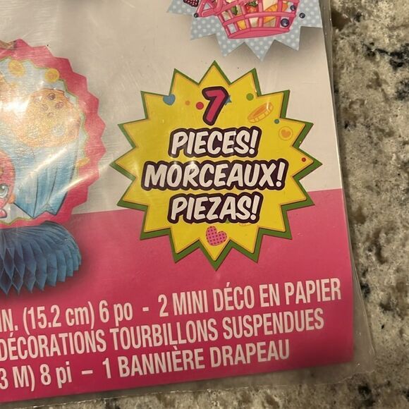 Shopkins Birthday Party Decoration Set 7 piece set New - Picture 2 of 4